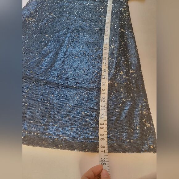 Anthropologie Moulinette Soeurs Sequin Blue Dress Size XS Oversized - Picture 6 of 8